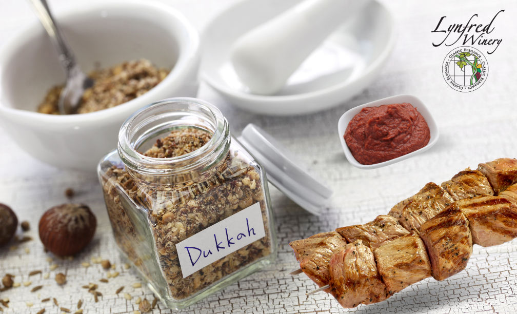 Beef Skewers with Dukkah & Tahini Sauce