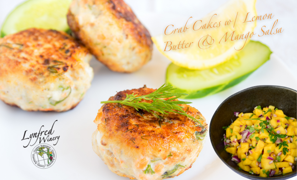 Crab Cakes w/ Lemon Butter & Mango Salsa