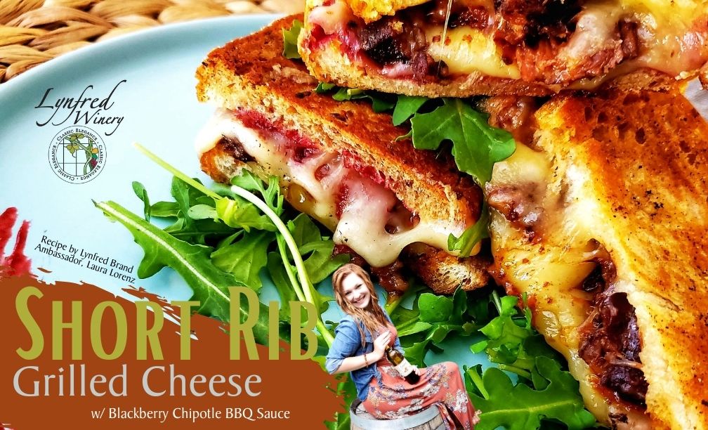 Short Rib Grilled Cheese with a Blackberry Chipotle BBQ Sauce