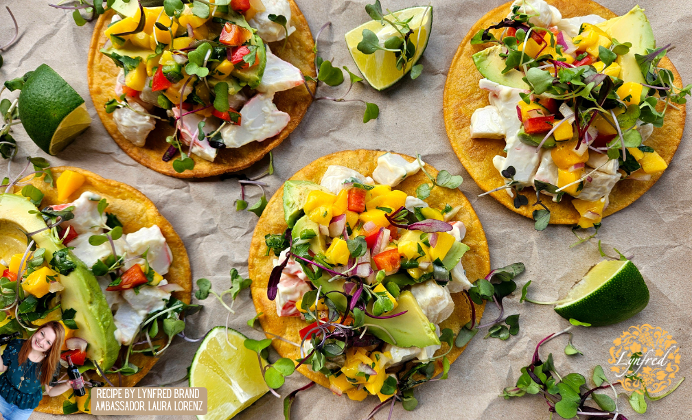 Scallop and Crab Tostadas with Mango Salsa